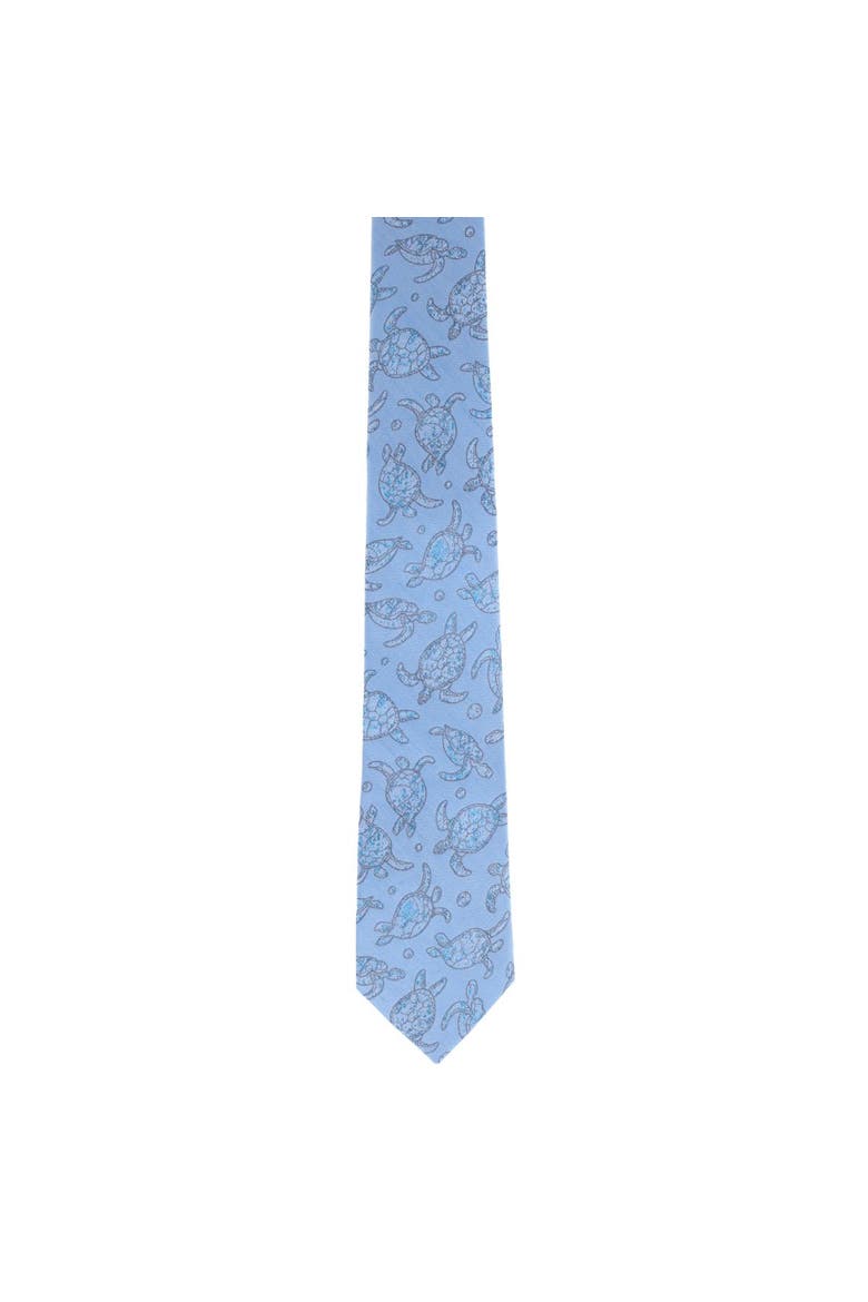 Morla The Wise Sea Turtle Linen Blend Novelty Necktie, Alternate, color, Light Blue