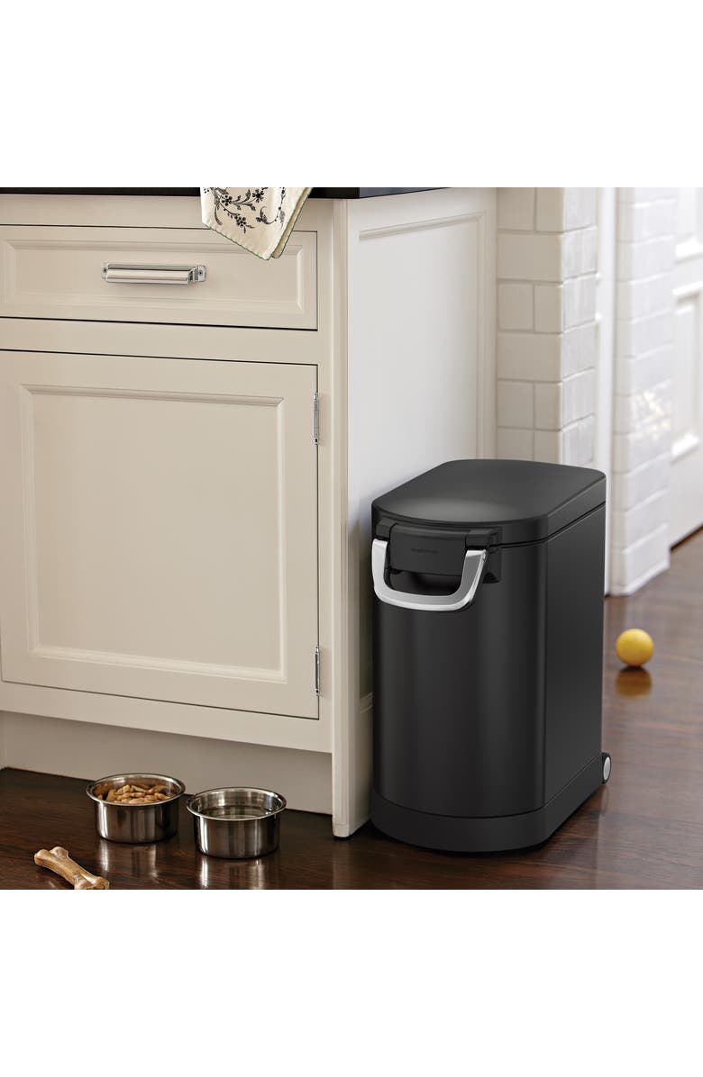 simplehuman medium pet food can, Alternate, color, Matte Black