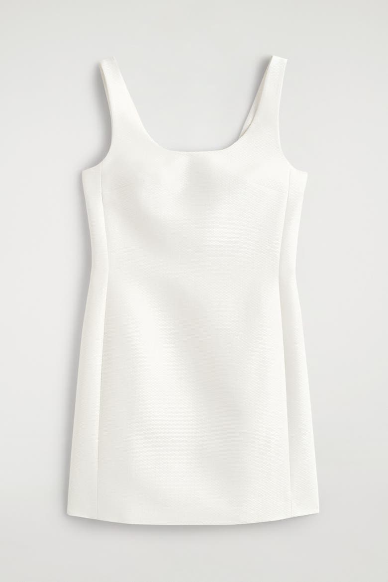 Sculpted Textured Mini Dress, Alternate, color, WHITE