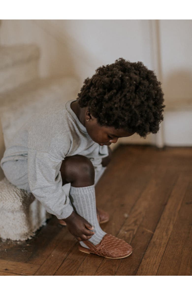 The Simple Folk The Ribbed Sock, Alternate, color, Gray Melange