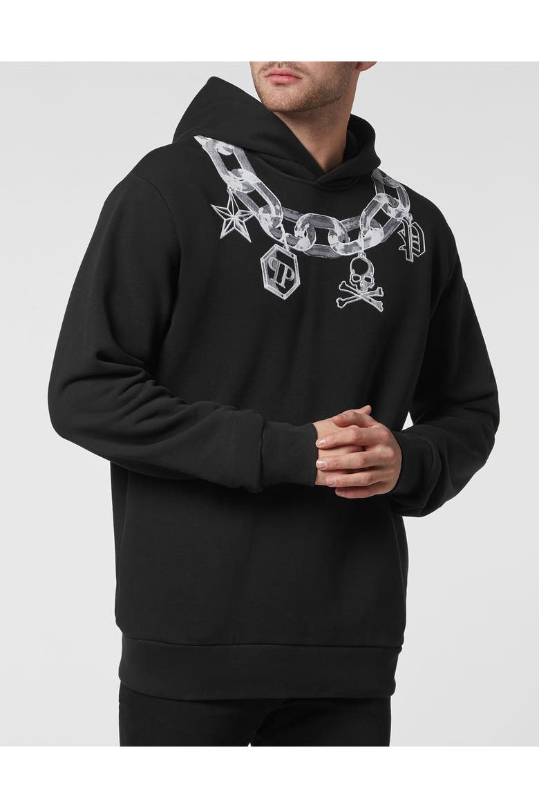 Hoodie Sweatshirt Luxe Men, Main, color, black