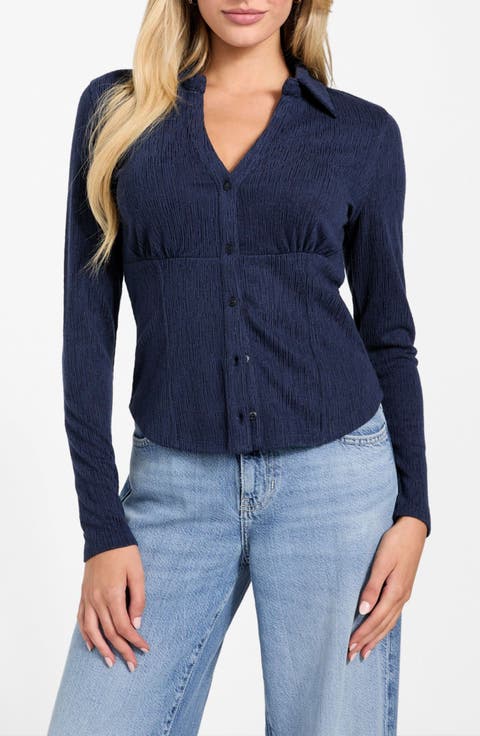 Annida Corset Button-Up Shirt
