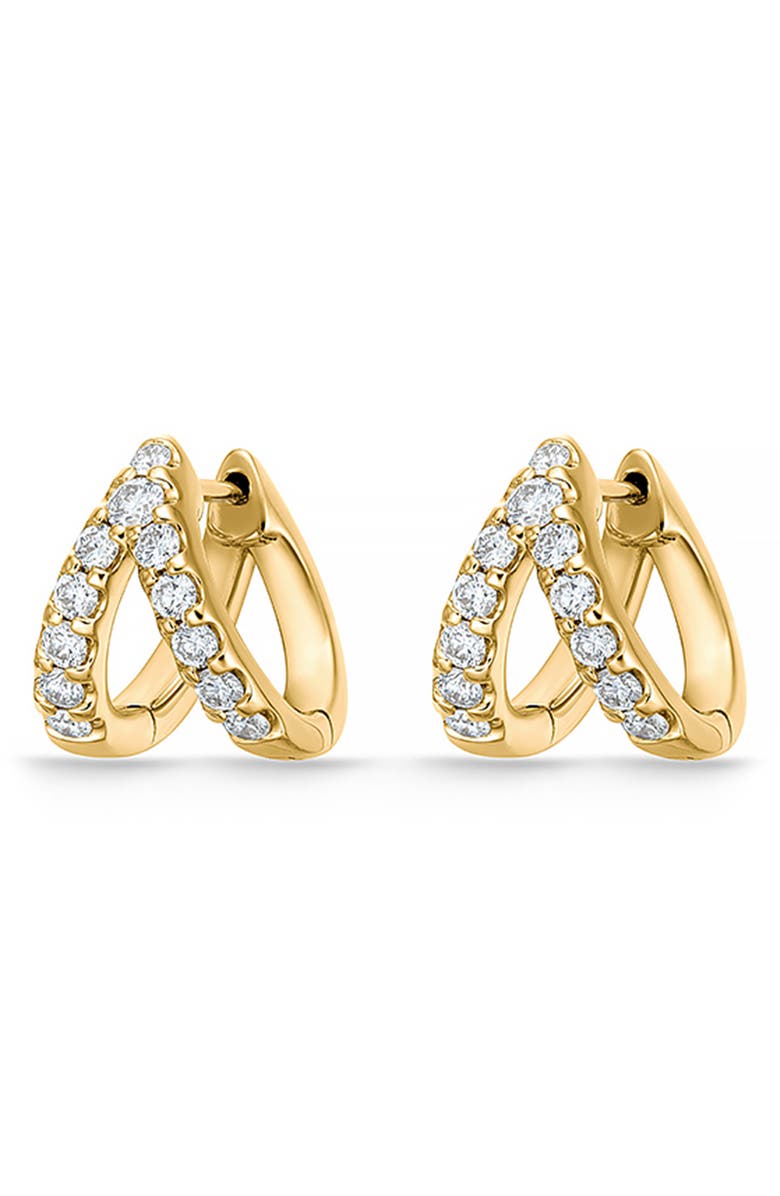 Mémoire Odessa Diamond Huggie Hoop Earrings, Alternate, color, Yellow Gold
