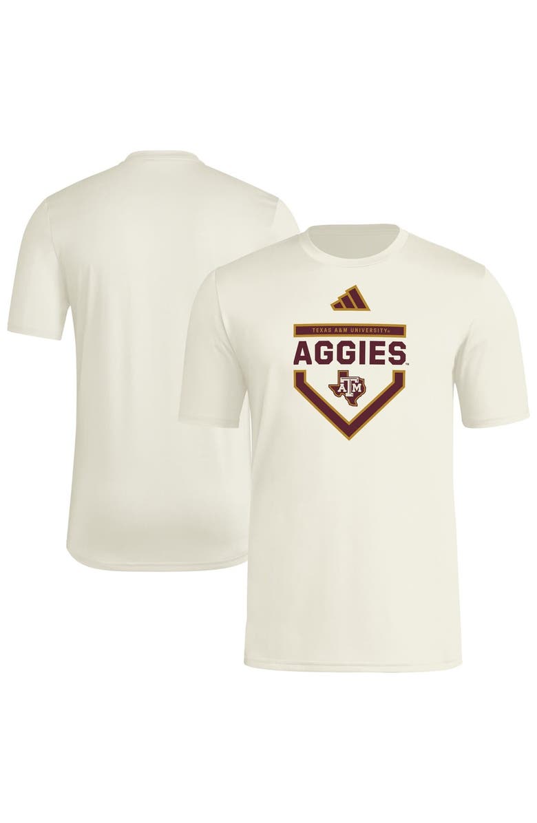 adidas Men's adidas  Cream Texas A&M Aggies Home Plate Pre-Game T-Shirt, Alternate, color, 