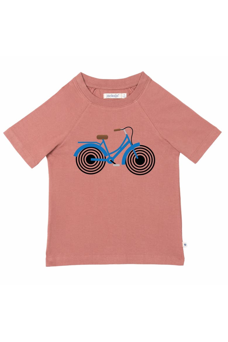 Kids' Organic Cotton Bike Ride Graphic T-Shirt, Main, color, Rose