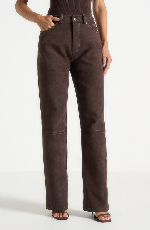 Kalie Suede Boyfriend Jeans