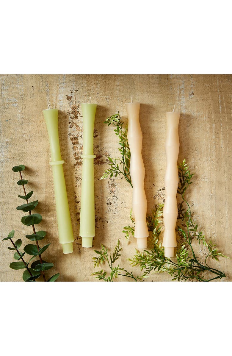 tag Ivory Column Sculpted Taper Candles - 11 Hour Burn Time, Alternate, color, Beige