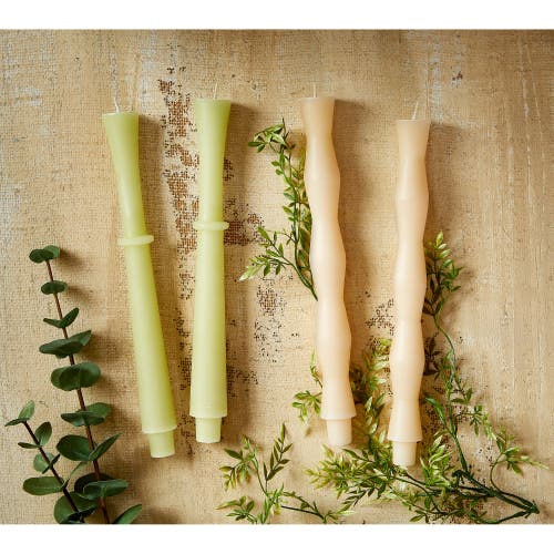 Tag Ivory Column Sculpted Taper Candles In White