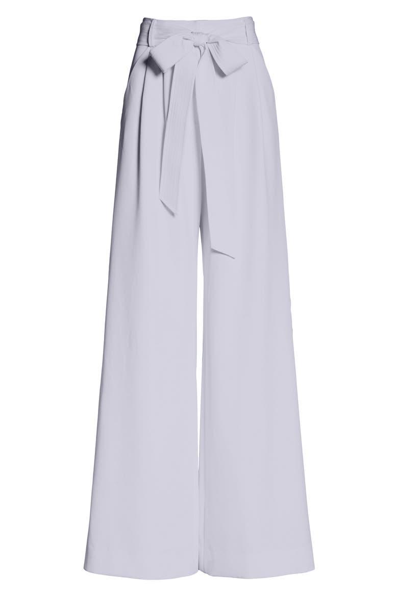 Italian Cady Trapunto Tie Waist Trousers, Alternate, color, WHITE