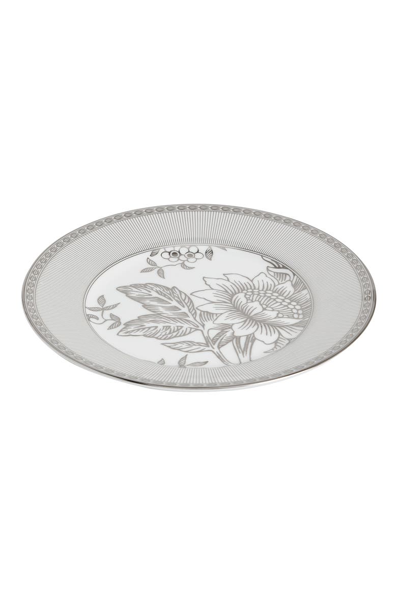 Silver Tonquin Bone China Plate, Alternate, color, SILVER