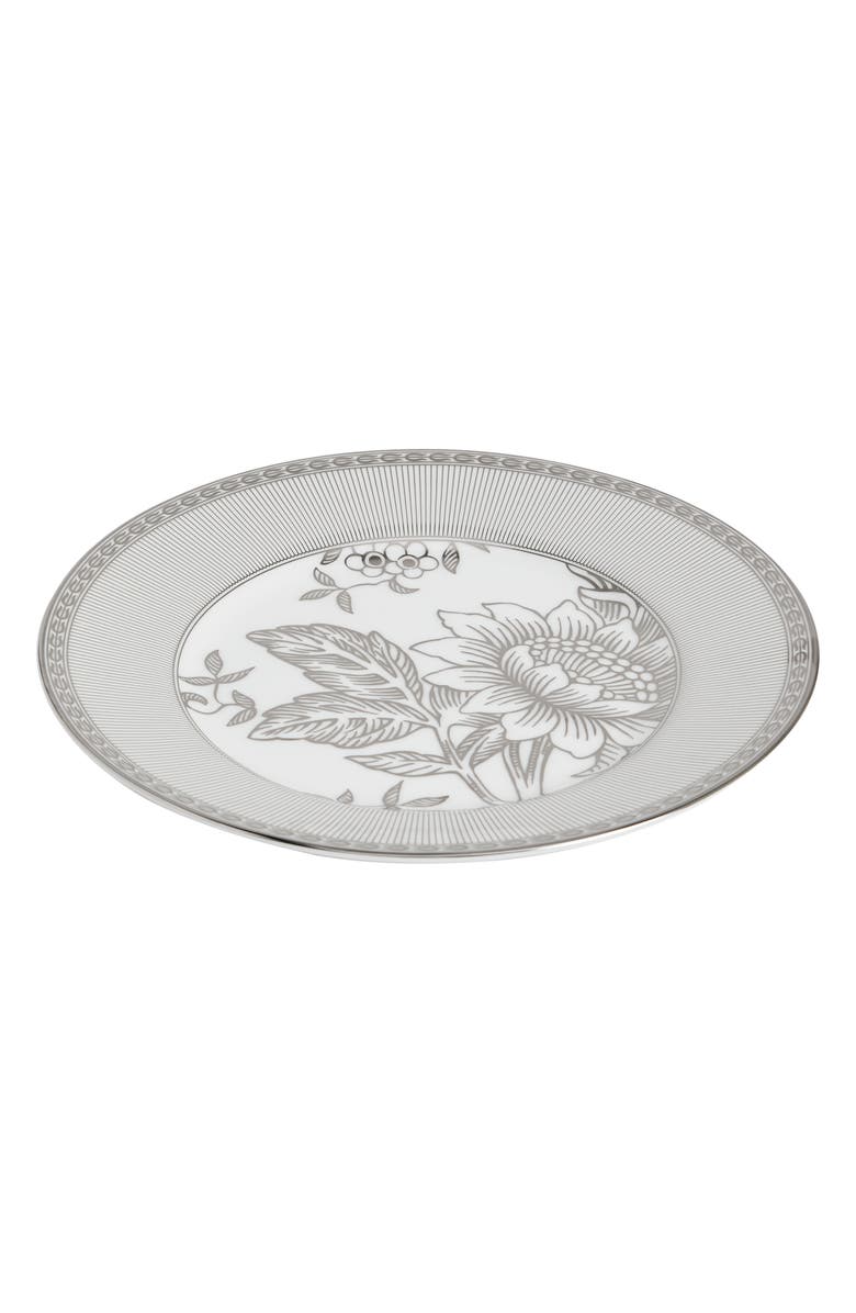 Wedgwood Silver Tonquin Bone China Plate, Alternate, color, Silver