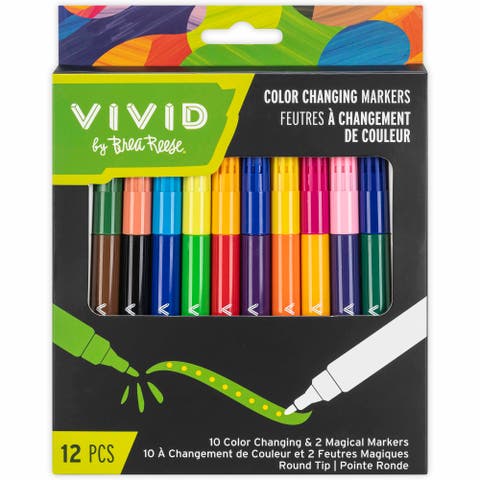 Color Changing Markers, 10 Color & 2 Magic Ink Markers