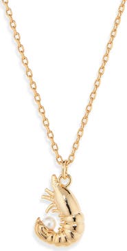 Estella Bartlett Shrimp Faux Pearl Pendant Necklace