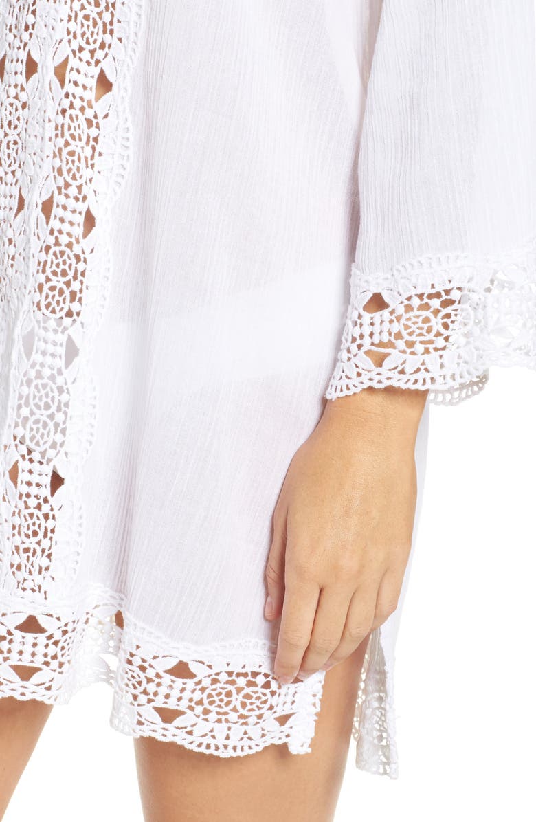 La Blanca Island Fare Cover-Up Tunic, Alternate, color, White
