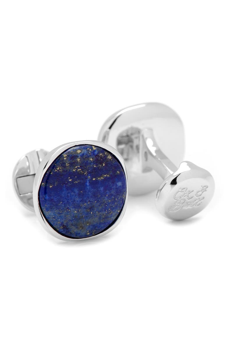Lapis Lazuli Cuff Links, Alternate, color, BLUE