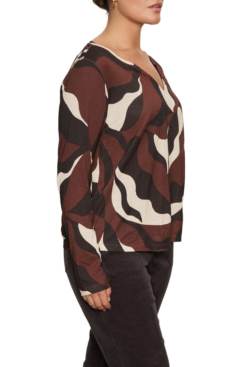 Perfect Notch Print Long Sleeve T-Shirt, Alternate, color, CHICORY SW