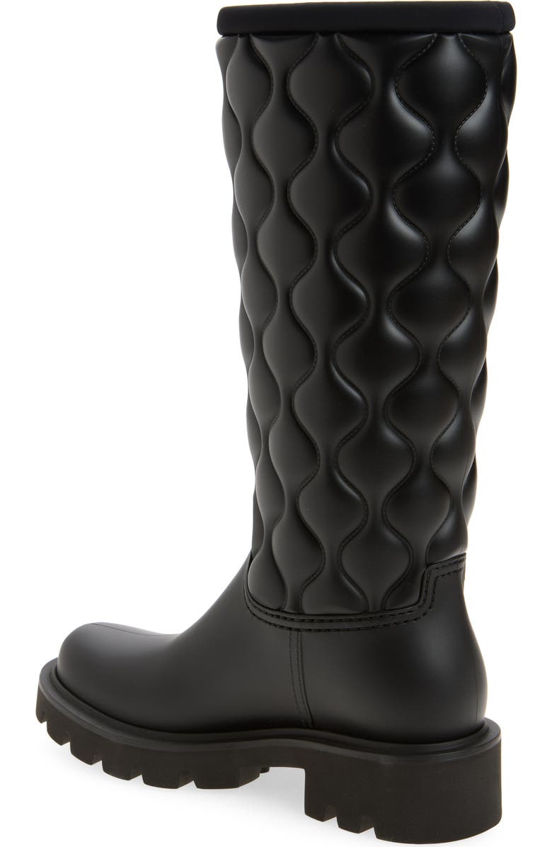 Moncler Kickstream Quilted Rain Boot, Alternate, color, Black