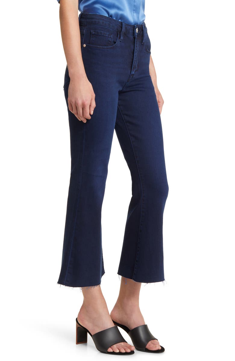 FRAME Le Crop Flare Raw Hem Jeans, Alternate, color, 