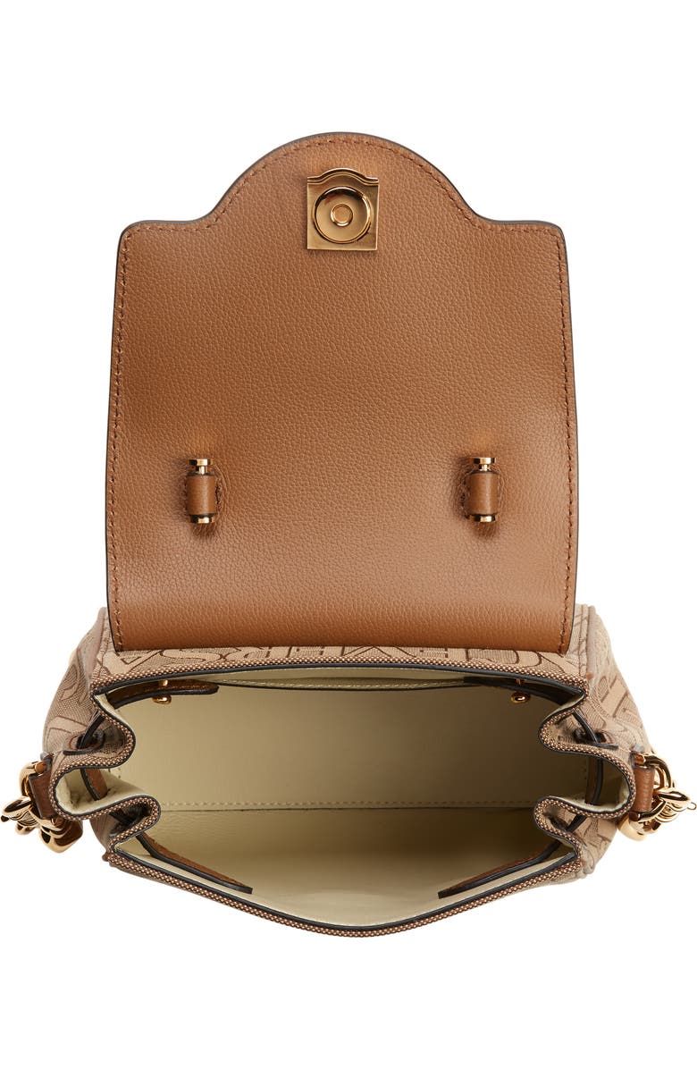 Versace Small La Medusa Canvas & Leather Handbag, Alternate, color,
