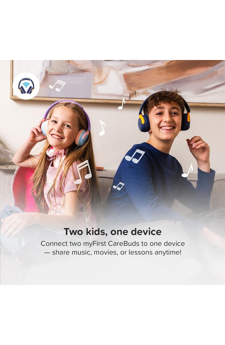 myFirst CareBuds Max - Wireless Headphones for Kids, Alternate, color, Mist White
