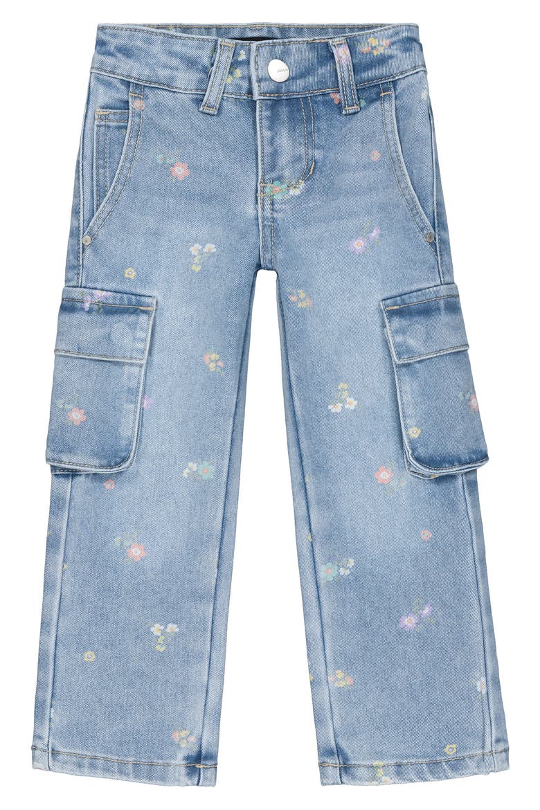 Kids' Floral Cargo Pants, Main, color, BLEACH WASH 130