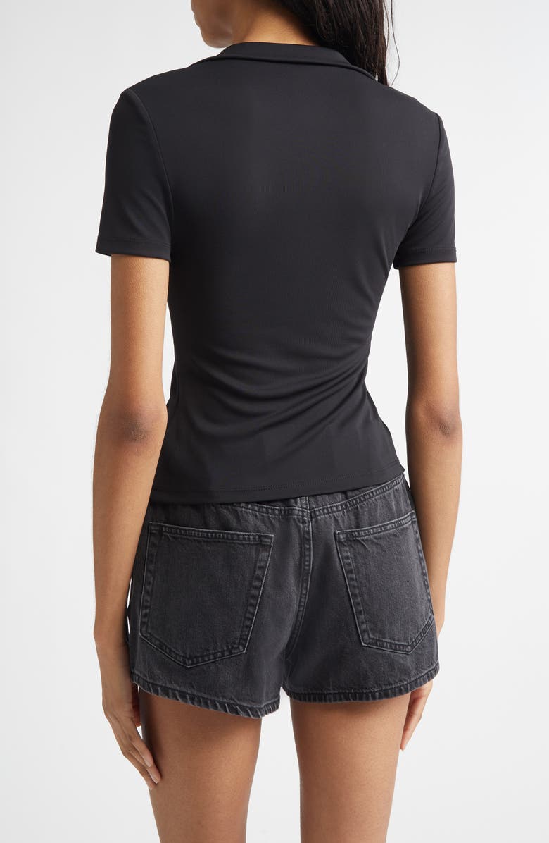 Alexander Wang Short Sleeve Zip Rashguard Top, Alternate, color, Black