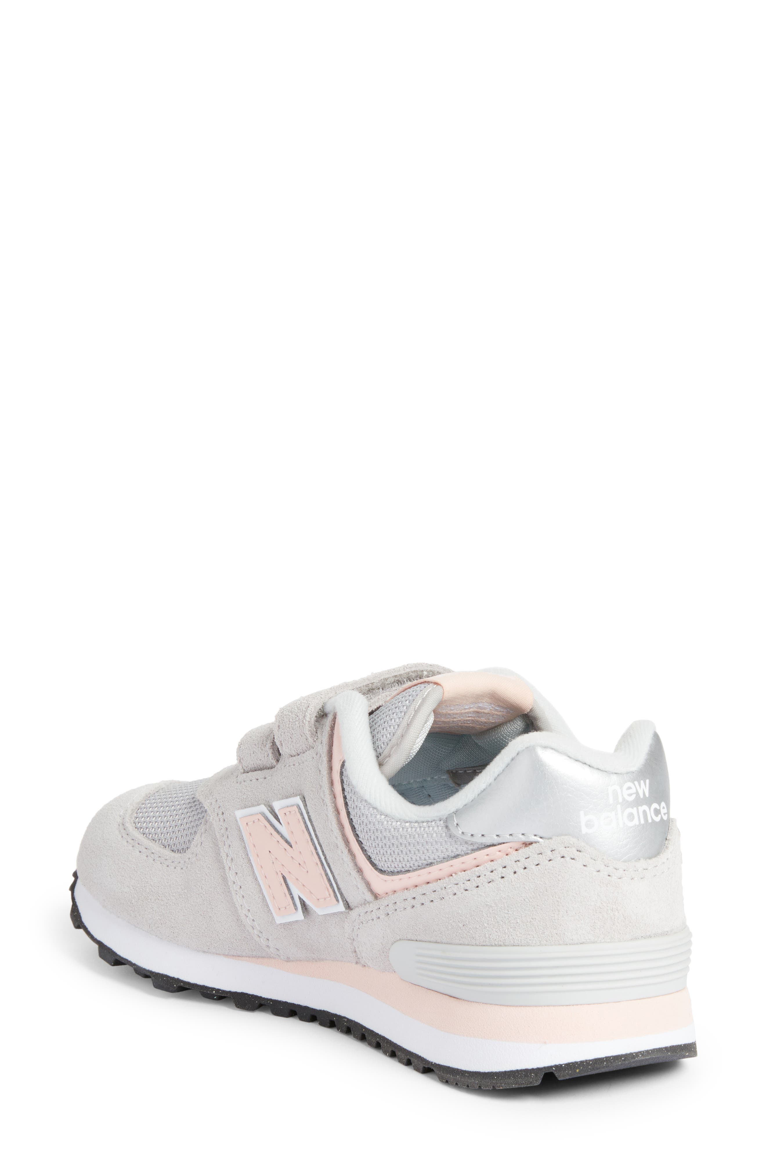 New Balance Kids' 574 Sneaker, Alternate, color, Rain Cloud/ Pink Haze