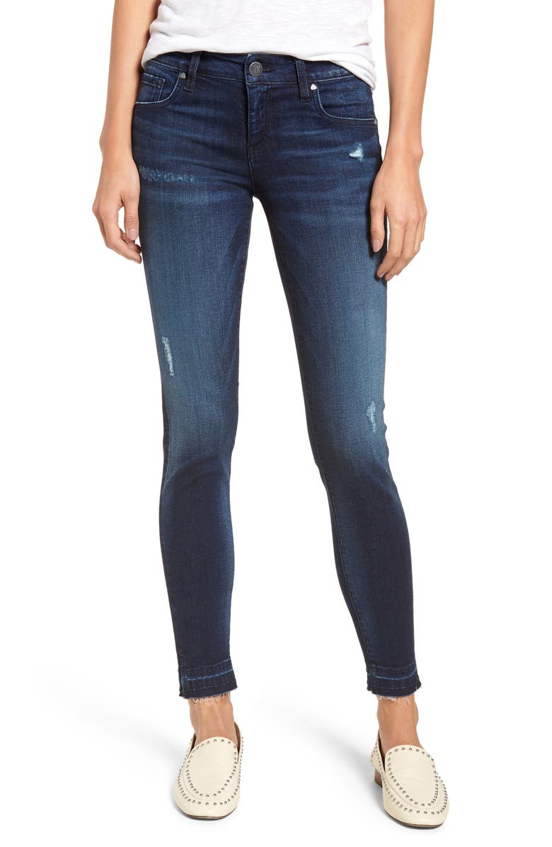 KUT from the Kloth Donna Release Hem Skinny Ankle Jeans, Main, color, 