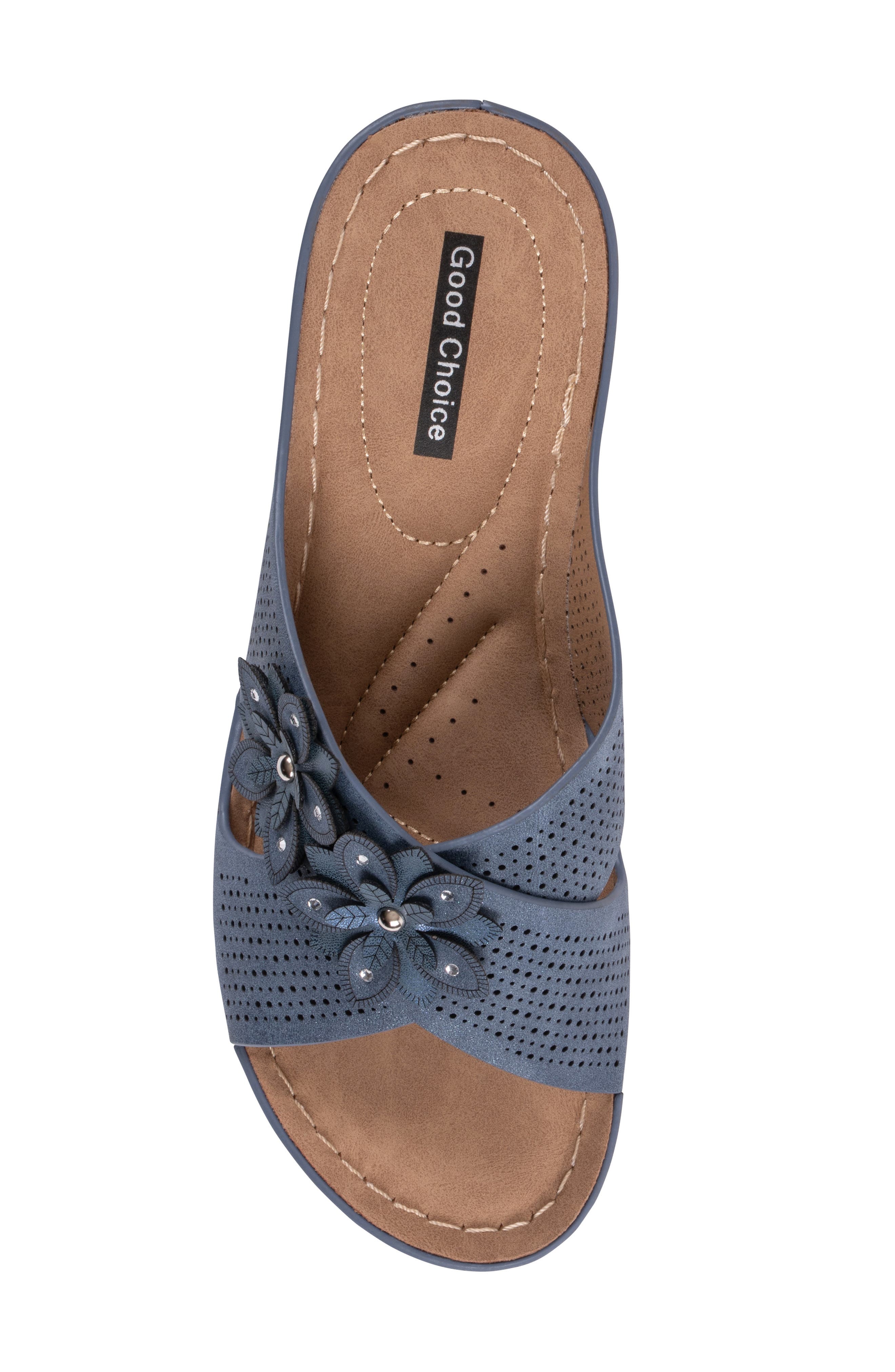 Nylie Platform Wedge Slide Sandal, Alternate, color, NAVY
