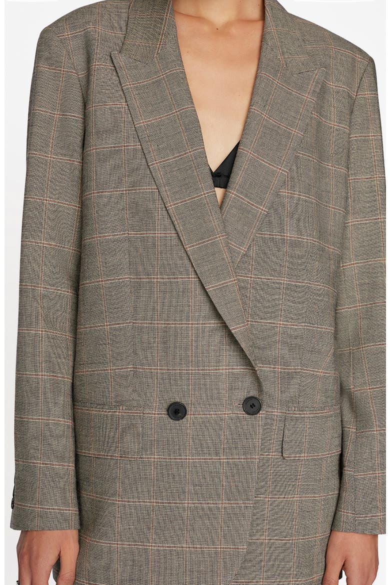 Di Windowpane Peak Lapel Boxy Blazer, Alternate, color, NOIR MULTI
