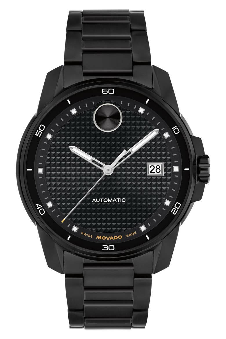Bold Verso Automatic Bracelet Watch, 41mm, Main, color, BLACK