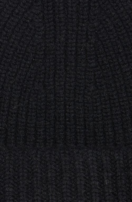 Acne Studios Pansy Face Patch Wool & Yak Hair Blend Beanie In Black