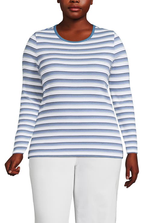 Plus Size Long Sleeve Micro Rib T-Shirt