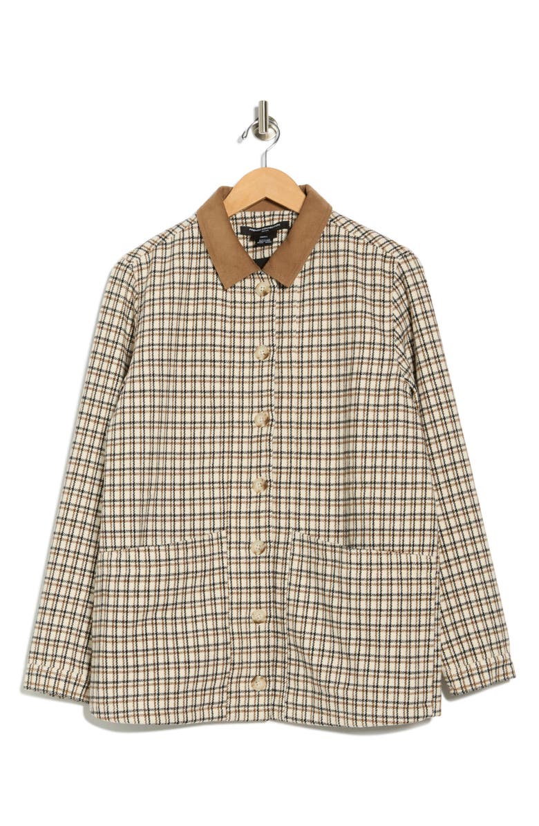 French Connection Check Plaid Corduroy Collar Jacket, Alternate, color, Check Multi
