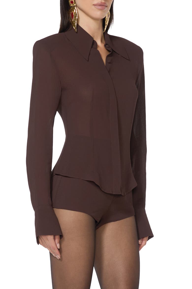 Caroline Long Sleeve Shirt, Main, color, ESPRESSO