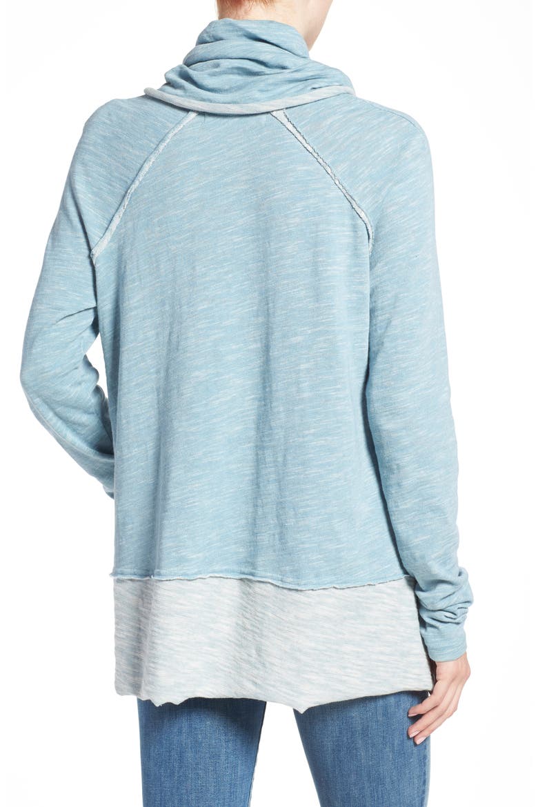 Cocoon Cowl Neck Top, Alternate, color, BLUE