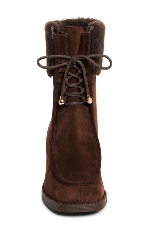 Jimmy Choo Hali Genuine Shearling Lined Bootie In Brown