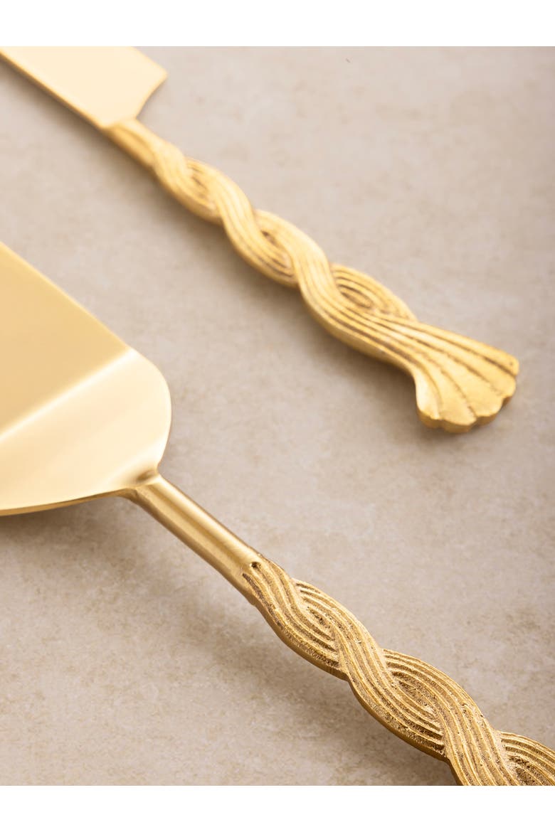 Santiago Cake Servers, Set of 2, Alternate, color, Gold