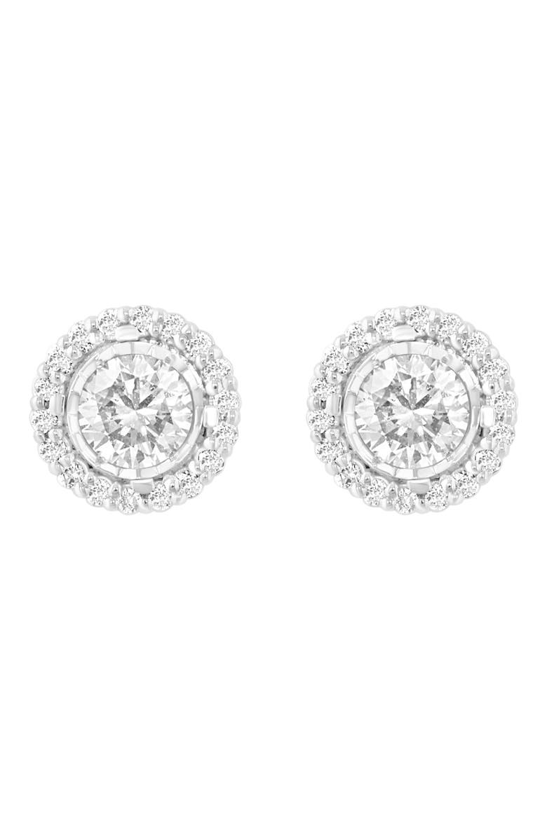 Sterling Silver Lab Grown Diamond Stud Earrings, Alternate, color, SILVER