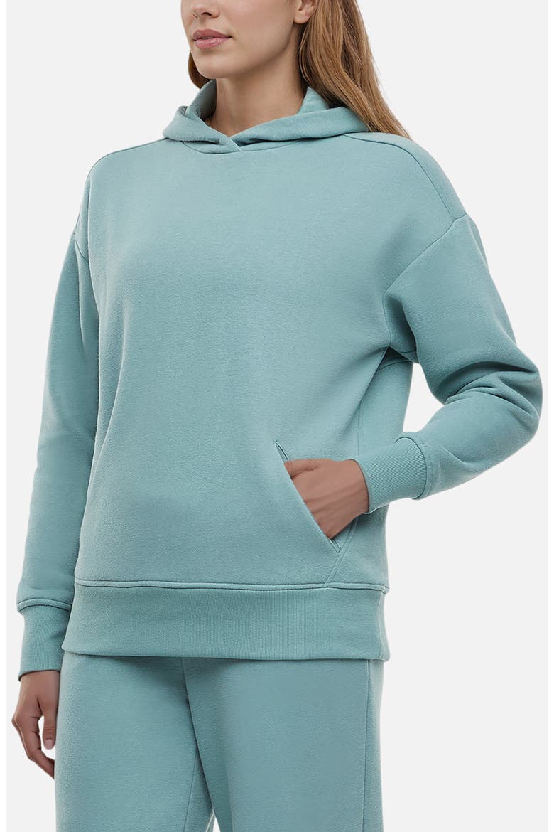 Andie Oversize Fleece Hoodie, Alternate, color, OIL BLUE