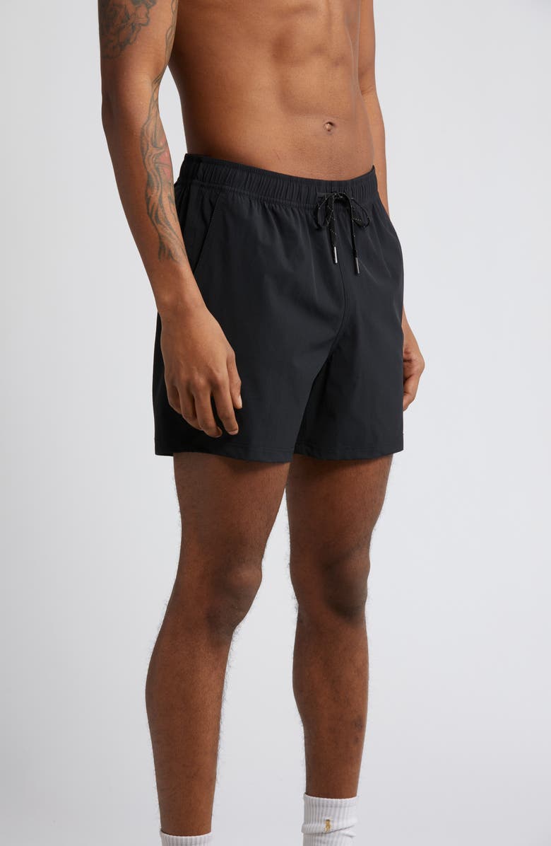 Fair Harbor The Bungalow Water Repellent Swim Trunks, Alternate, color, Black
