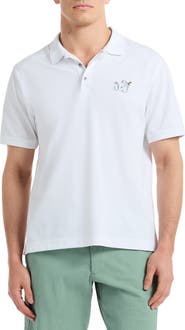 Robert Graham Monkey Business Embroidered Cotton Piqué Polo