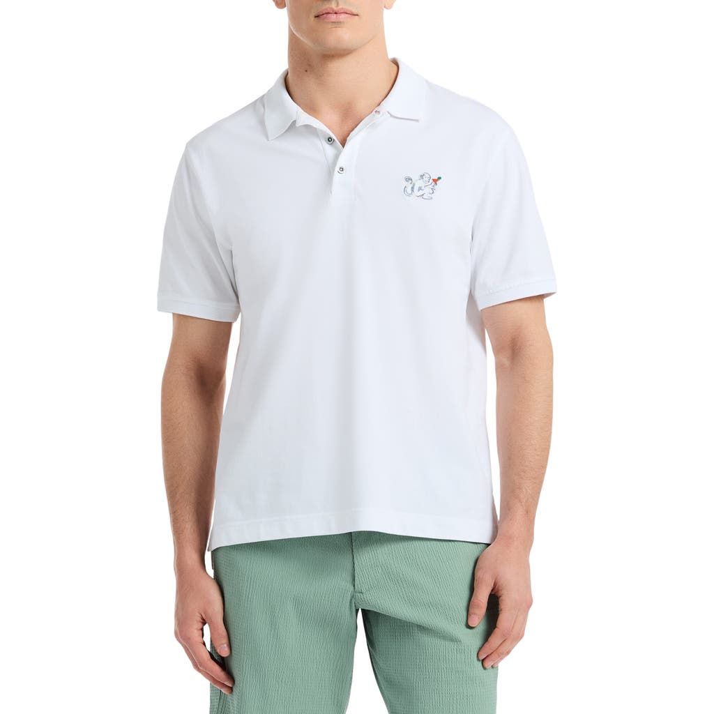 Robert Graham Monkey Business Embroidered Cotton Piqué Polo