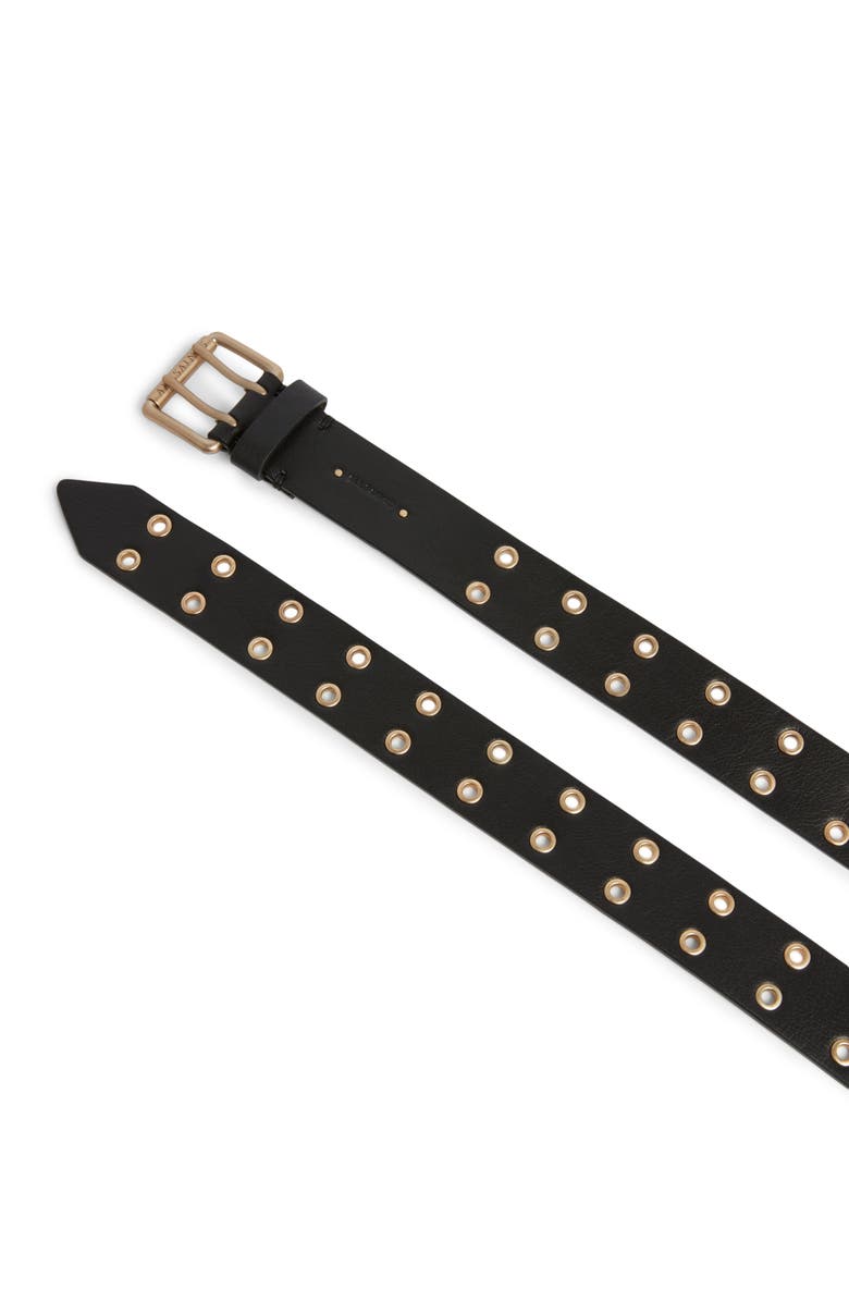 AllSaints Eyelet Leather Belt, Alternate, color,