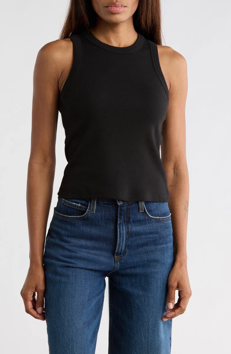 Veronica Beard Jordyn Rib Cotton Crop Tank, Main, color, 