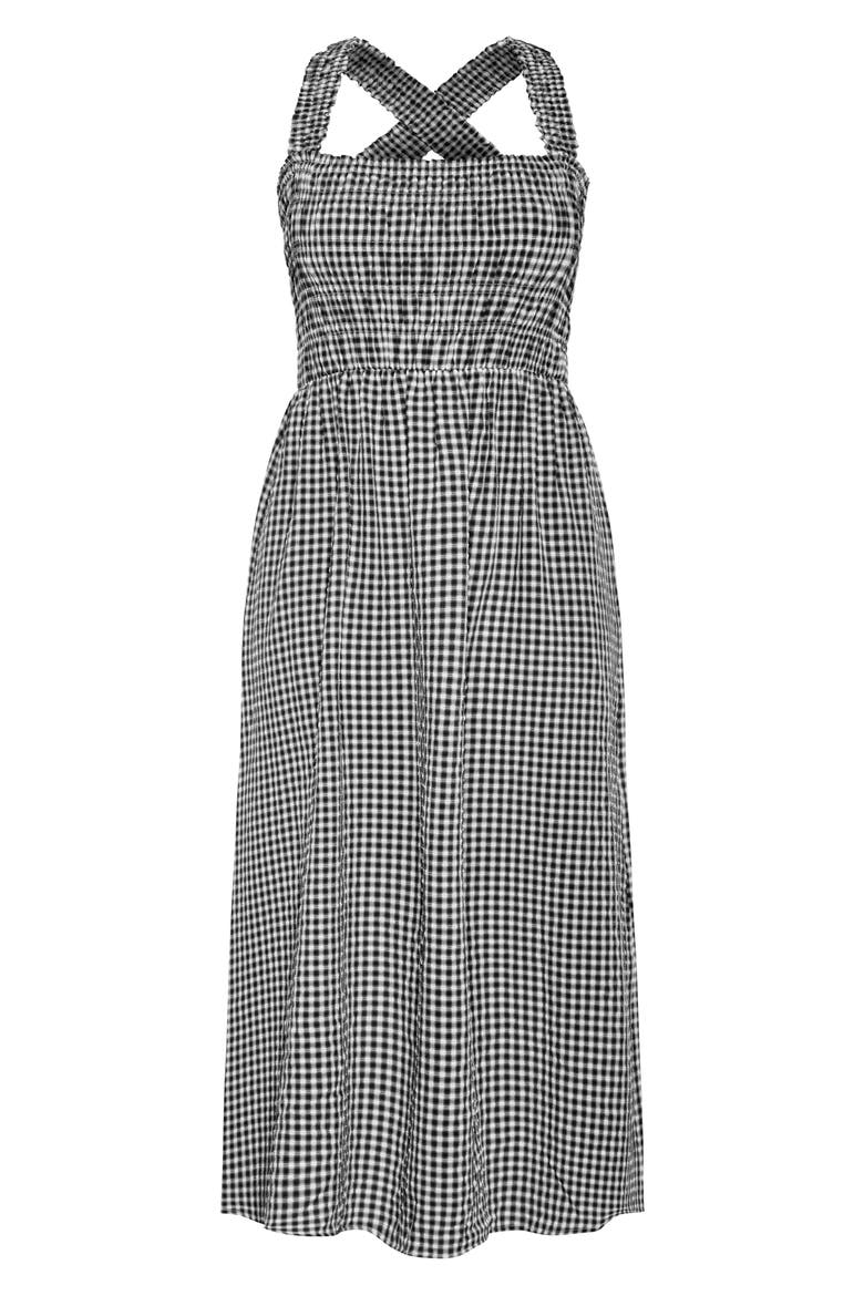 Cute Gingham Maxi Sundress, Alternate, color, BLACK GINGHAM