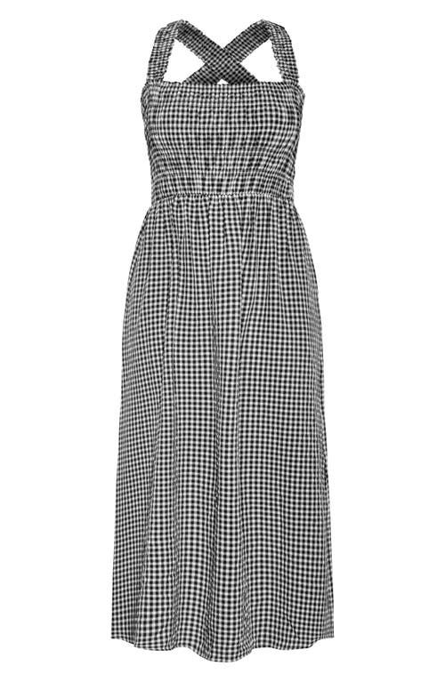 Shop City Chic Cute Gingham Maxi Sundress In Black Gingham