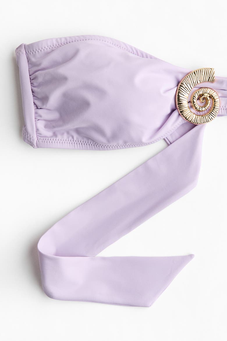 Padded Bandeau Bikini Top, Alternate, color, Light purple