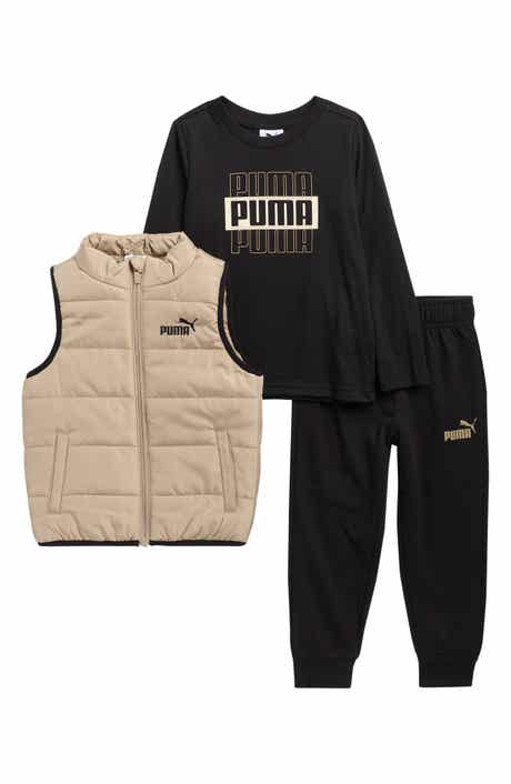 PUMA Kids' Graphic Pullover, Leggings & Puffer Vest Set