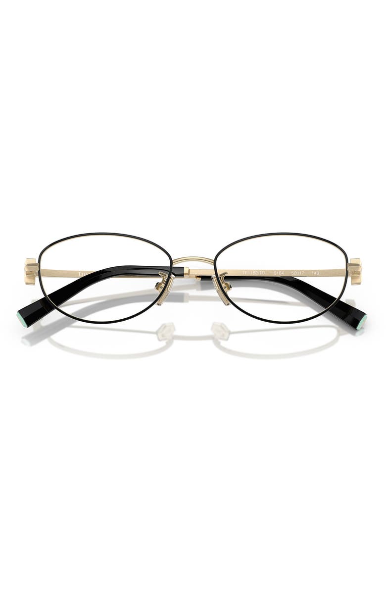 Tiffany & Co. 52mm Oval Optical Glasses, Alternate, color, Black Gold